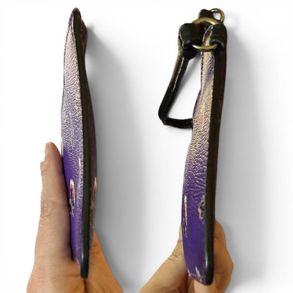 Coach Purple Floral Bramble Rose Wristlet Wallet