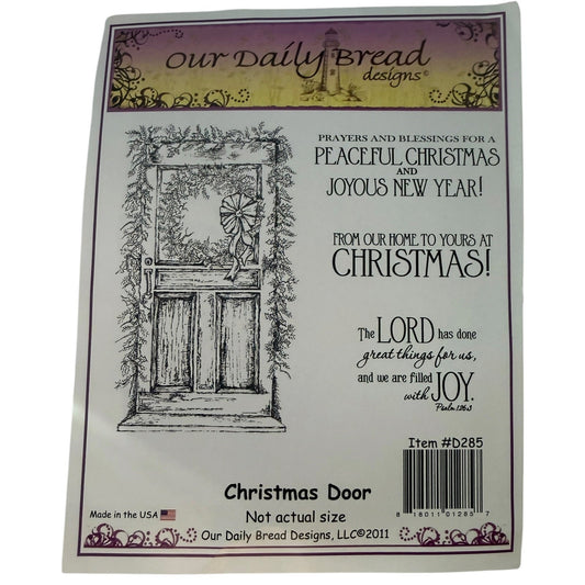Our Daily Bread Designs D285 Christmas Door 4 Piece Slap Cling Rubber Stamps