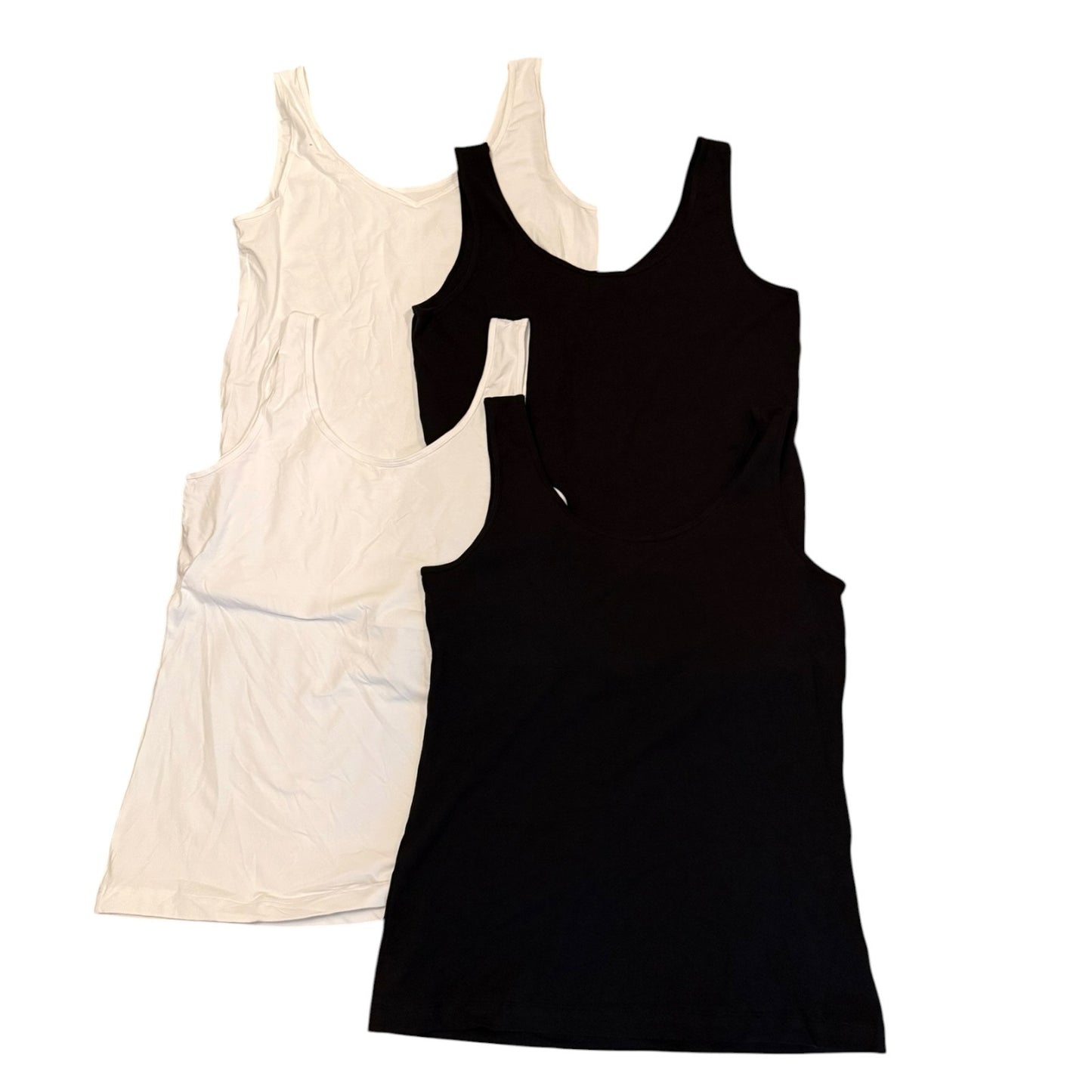 Felina 4 Pack Reversible V Neck Scoop Neck Tank Top Black White X-Large NWOT