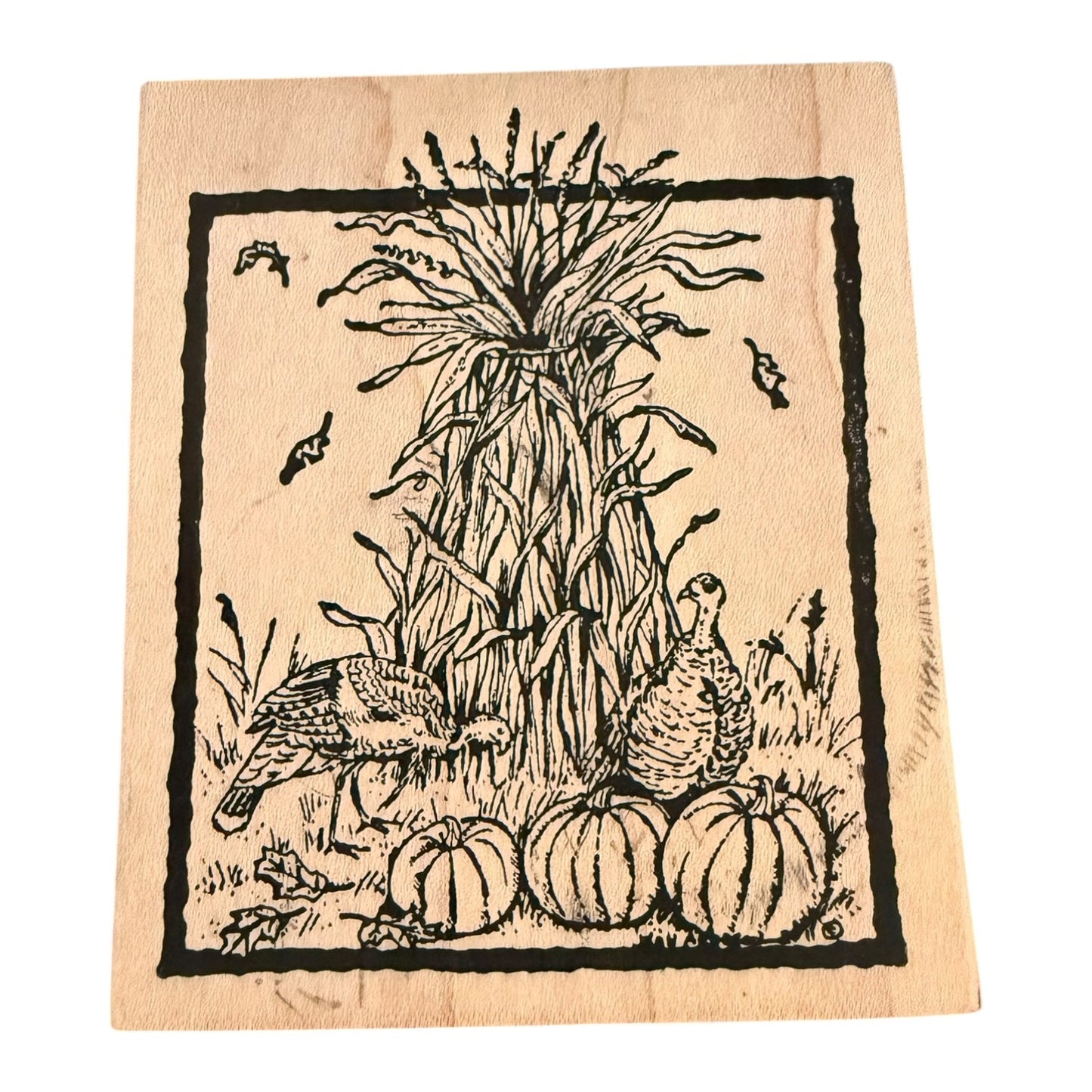Northwoods Harvest Autumn Pumpkin Turkey 2011 Rubber Stamp