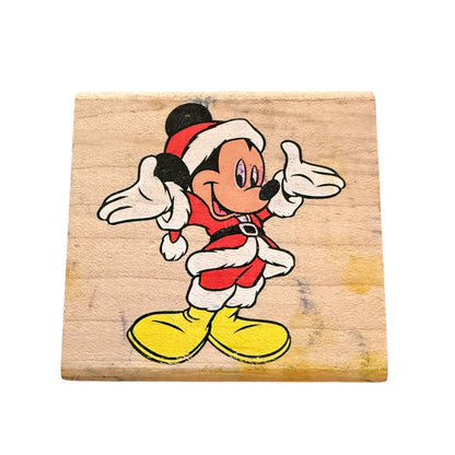 Disney Rubber Stampede Christmas Mickey Mouse Santa Crafting Rubber Stamp