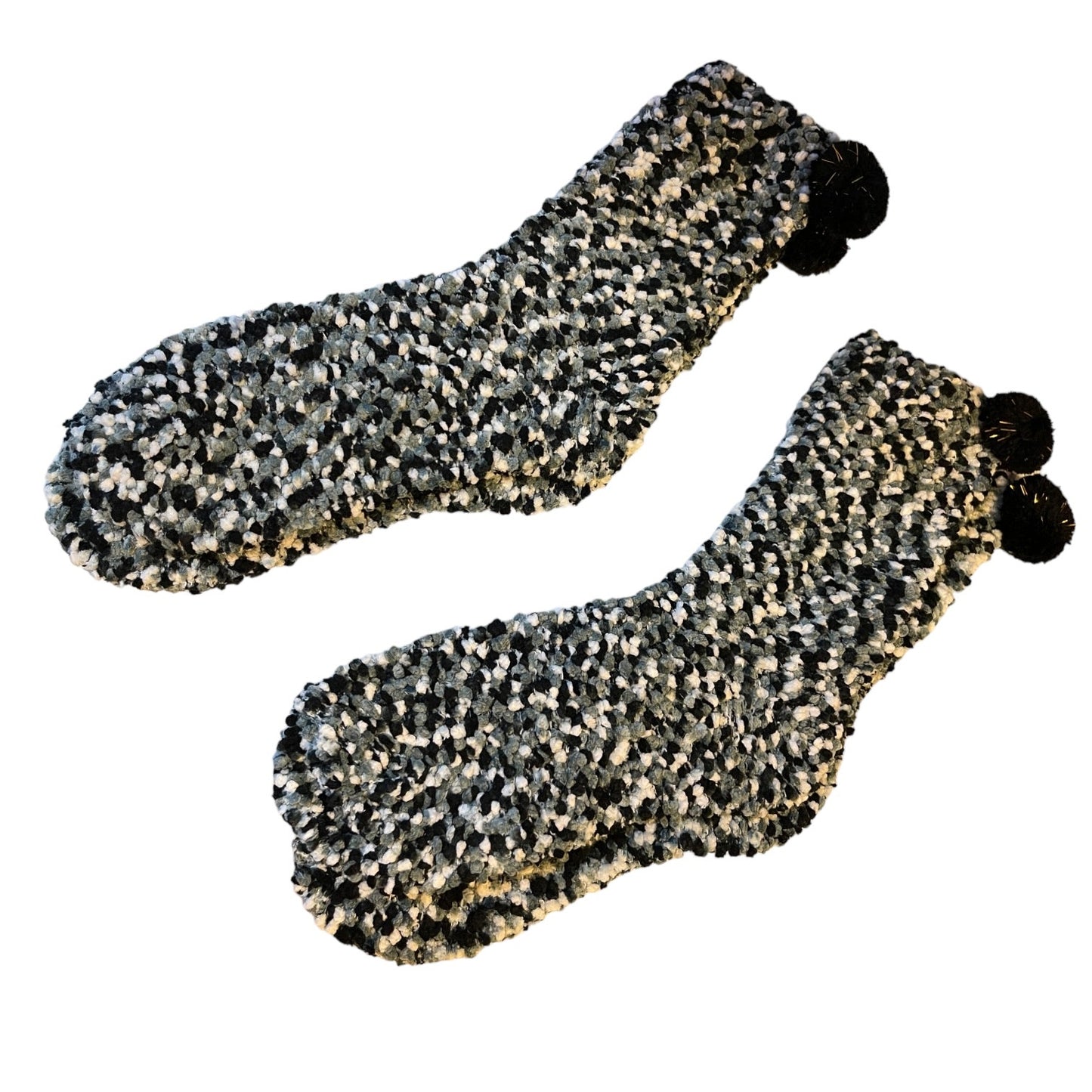 Pair of textured socks on a white background