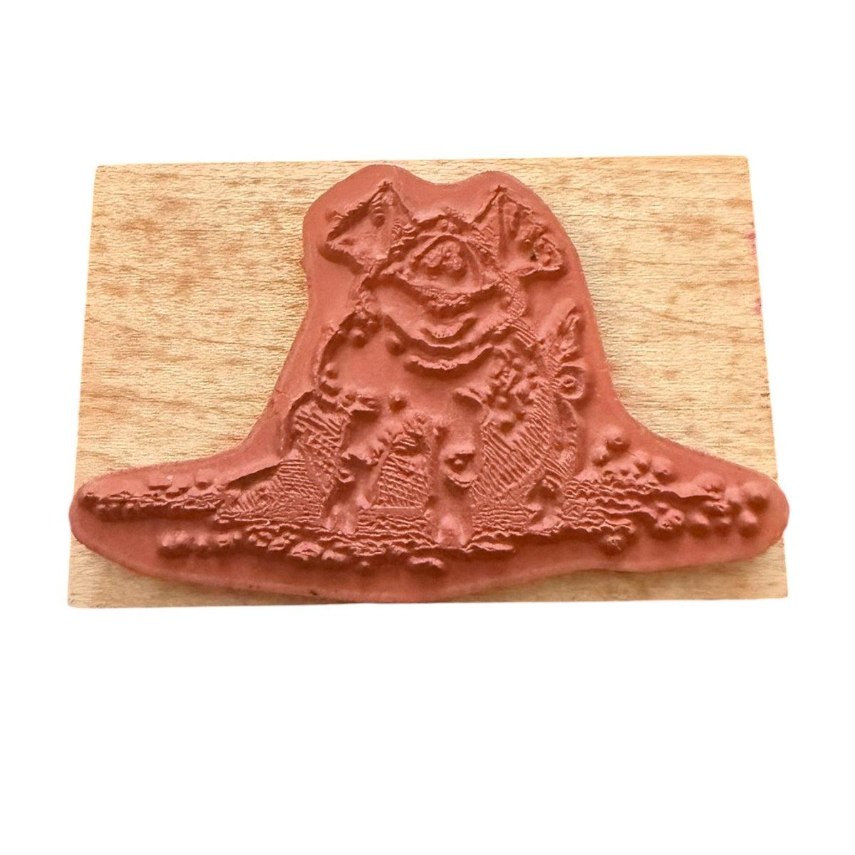 Delafield Stamp Company Large Pig Playing In Mud Happy G051 Rubber Stamp