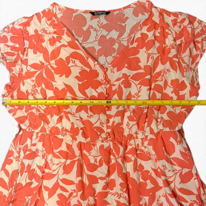 Bloomchic Orange & Off White Floral Maxi Dress Size 18/20