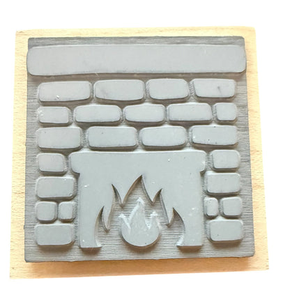 Sniggle Sloth Brick Fireplace Rubber Stamp Large