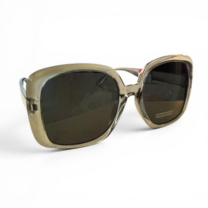 Wide Frame Women's Clear Gray Sunglasses Ultraviolet Protection