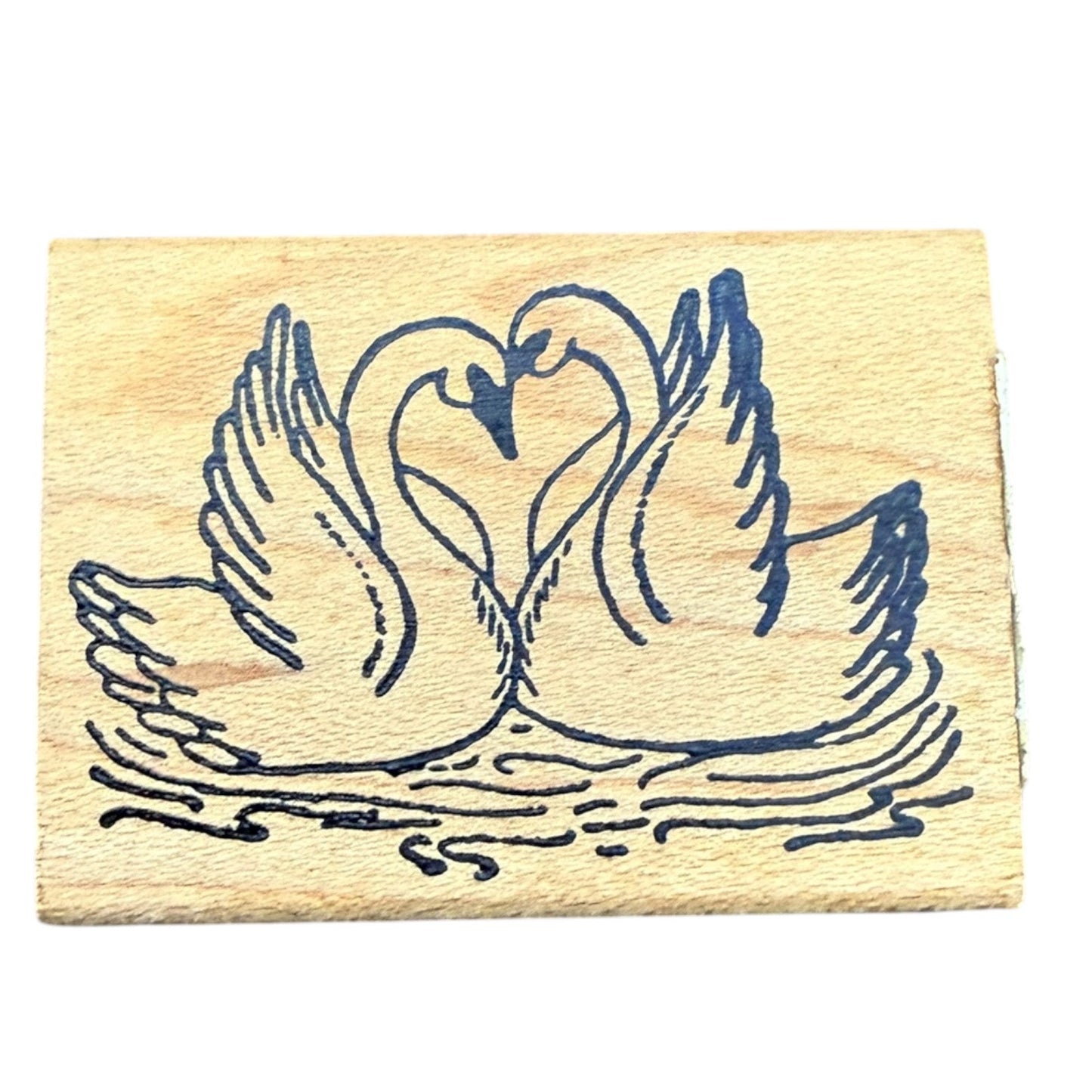 Das Deutsch Eck 2 Swans In Water Heart Love Wedding Rubber Stamp