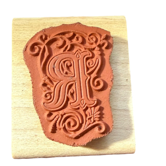 Judikins Embellished Fancy R Initial 3957D Rubber Stamp