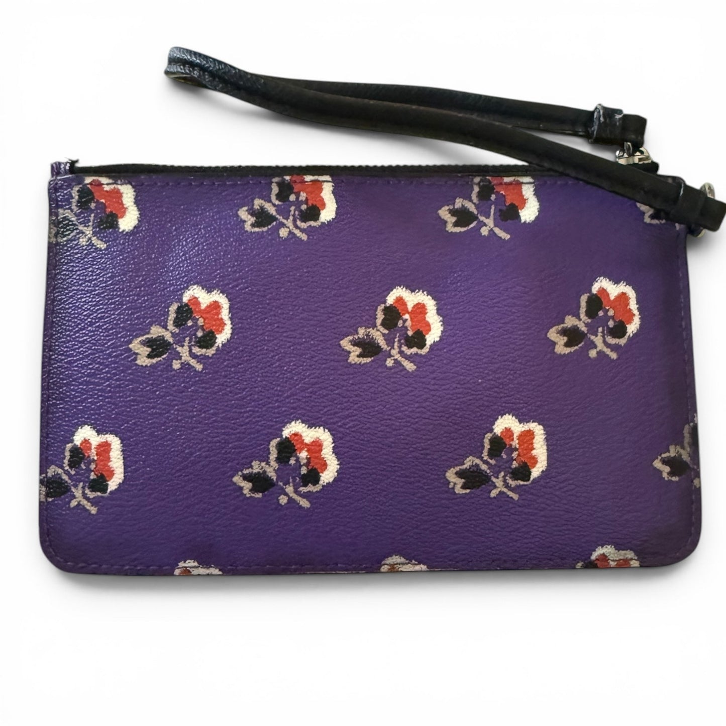 Coach Purple Floral Bramble Rose Wristlet Wallet