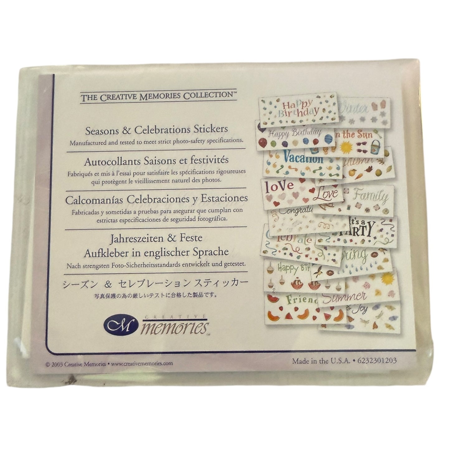 Creative Memories Vintage 2003 Seasons & Celebrations Stickers Collection