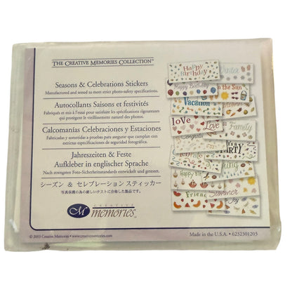 Creative Memories Vintage 2003 Seasons & Celebrations Stickers Collection