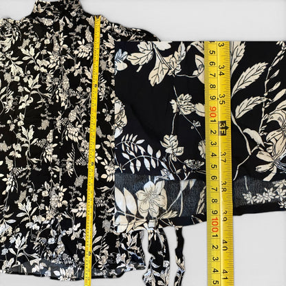 Well Worn Black White Floral Button Front Shirt Dress Size XL