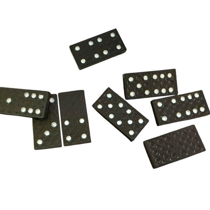 28 Piece Black Domino Set Dragon Design With Wood Box