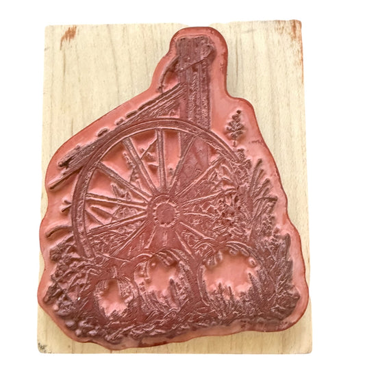 Inkadinkado Harvest Home Fall Harvest Pumpkin Farm Wheel 60-00583 Rubber Stamp