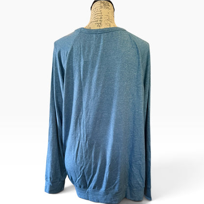 Buffalo By David Bitton Be Kind Blue Soft Jersey Long Sleeve Shirt Size XL