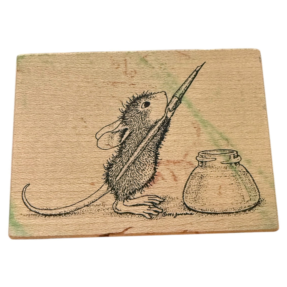 Stampa Rosa Amanda Writes House Mouse 117E Vintage 1999 Rubber Stamp