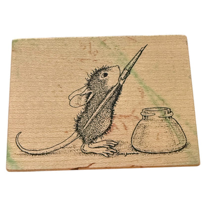 Stampa Rosa Amanda Writes House Mouse 117E Vintage 1999 Rubber Stamp