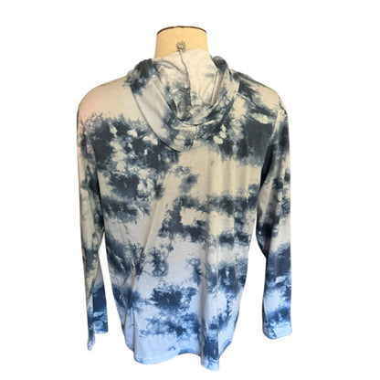 Hurley Blue Tie Dye  Long Sleeve Shirt Hoodie EUC Size Large