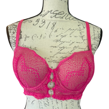 Adore Me Pink Lace Underwire Bustier Bra Size 38B