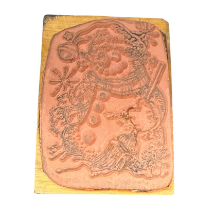 Snowman Smiling With A Broom Crafting Unbranded Rubber Stamp