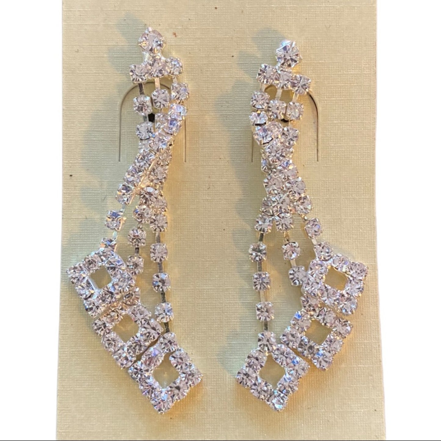 Front of 3 strand earrings view 2
