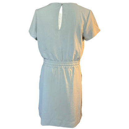 Gray dress with a open design on a white background