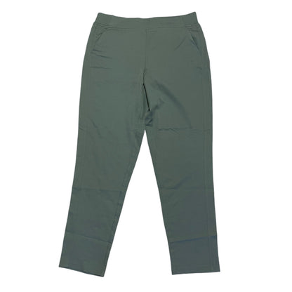 Front of green pants on a white background