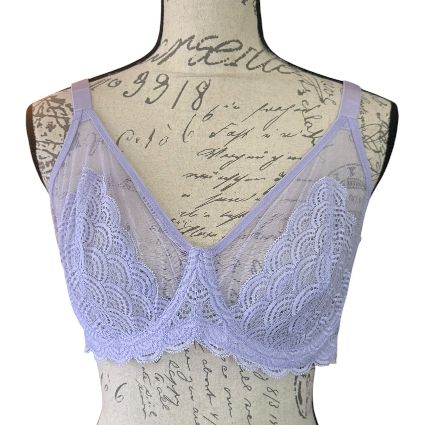 HSIA Purple Lace Stretch Underwire Bra Size 38D