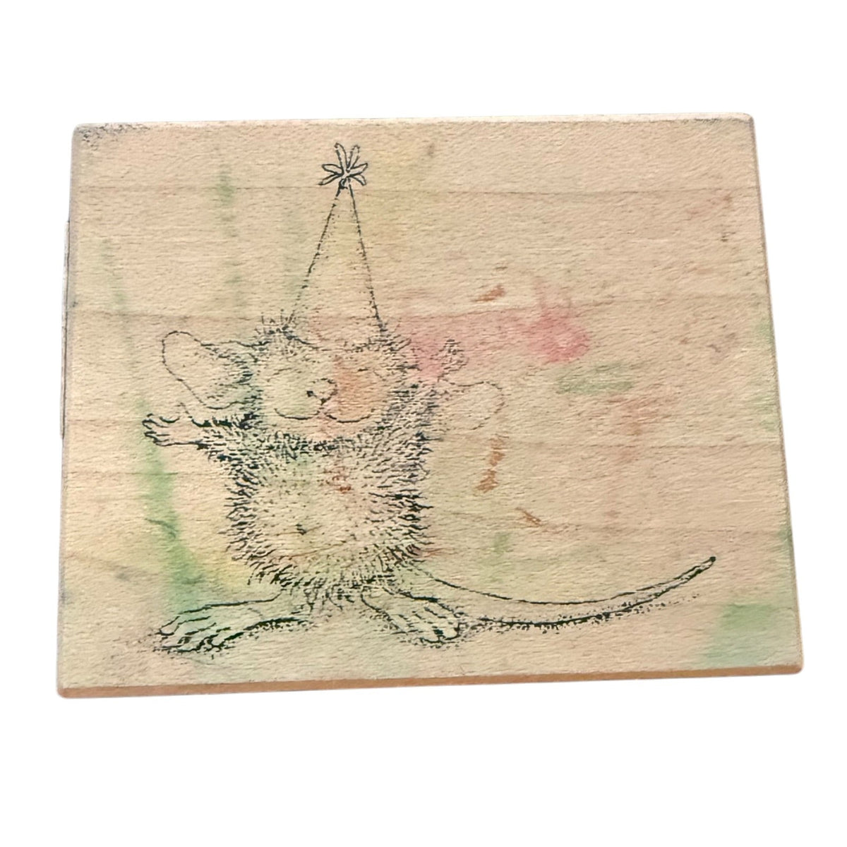 Stampa Rosa Party Mouse Monica House Mouse 322E 1999 Crafting Rubber Stamp