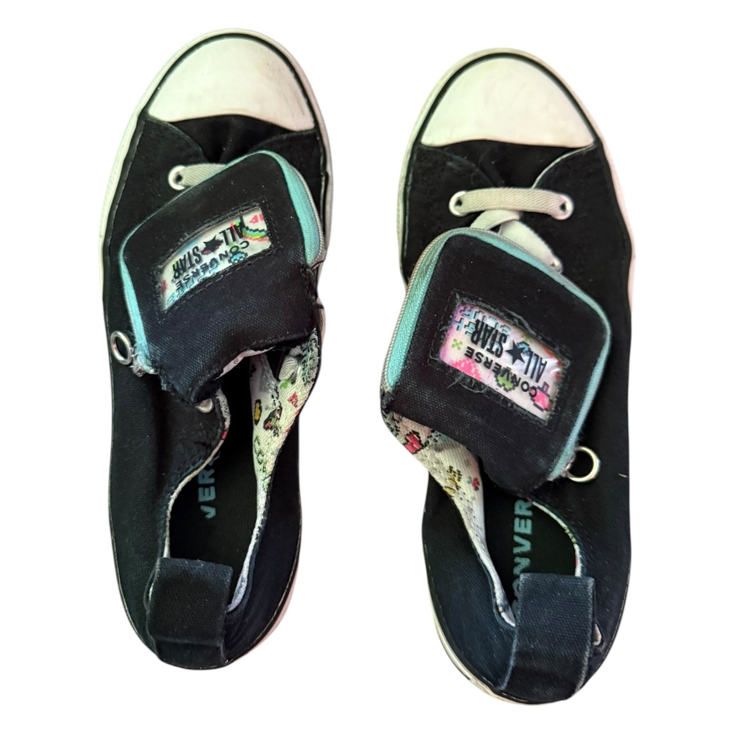 Converse All Star Black Gamer Pouch Slip On Sneakers Size 3