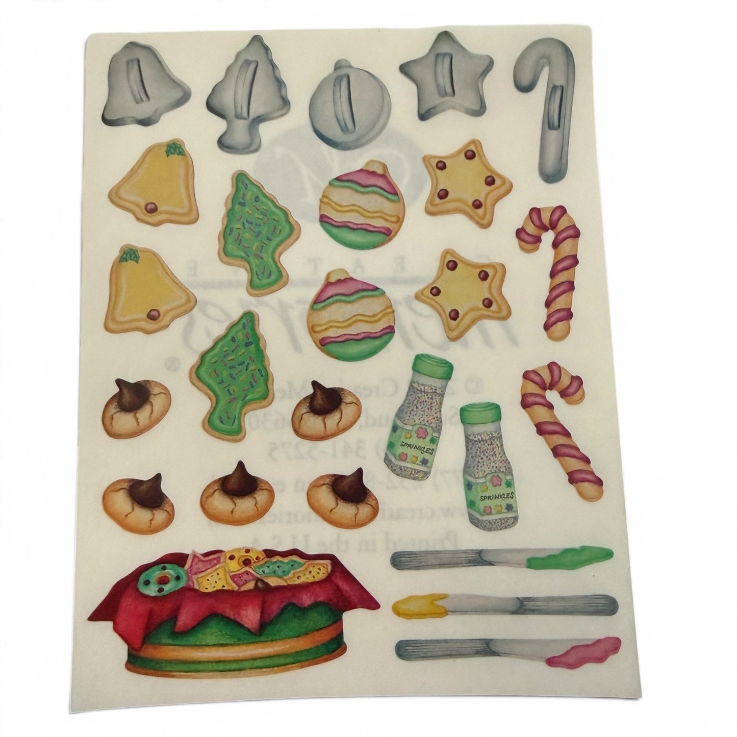 Creative Memories 2002 Christmas Baking Sugar Cookies Decorating Sticker Block