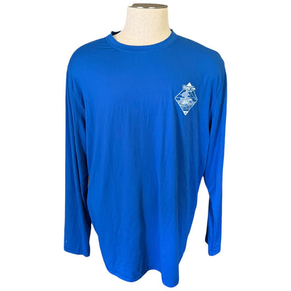 Hang Ten Blue Men's Tidal Long Sleeve 50 UPF Sun Shirt Size XXL
