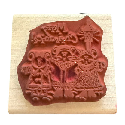 Stampin Up! Vintage 1993 Merry Chris-Mice! Rubber Stamp