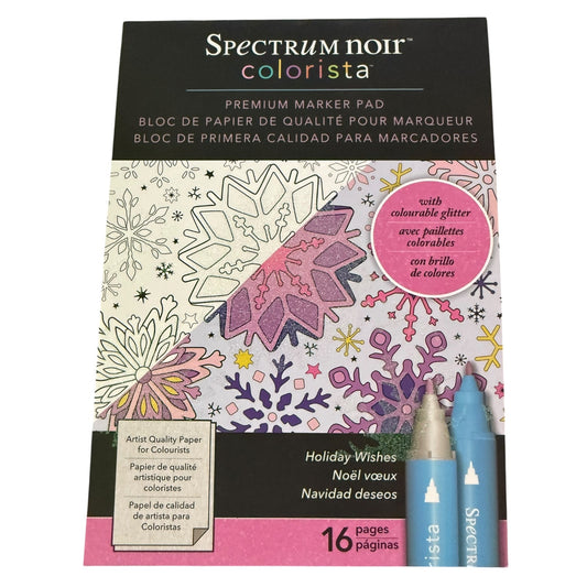 Spectrum Noir Colorista Holiday Wishes Colourable Glitter Coloring Marker Pad