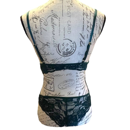 Green Lace Bralette & Panty Set Size Small NWOT