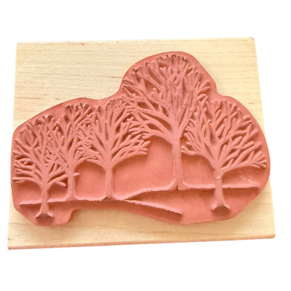 Rubber Stampede Winter Woods Forest Landscape A2430F Rubber Stamp