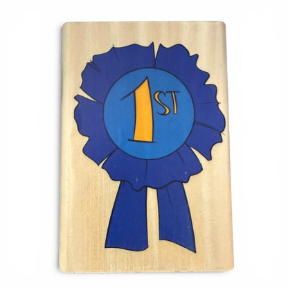 Stamps, Etc 1st First Place Blue Ribbon Award Rubber Stamp CRI-109-B