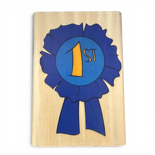Stamps, Etc 1st First Place Blue Ribbon Award Rubber Stamp CRI-109-B