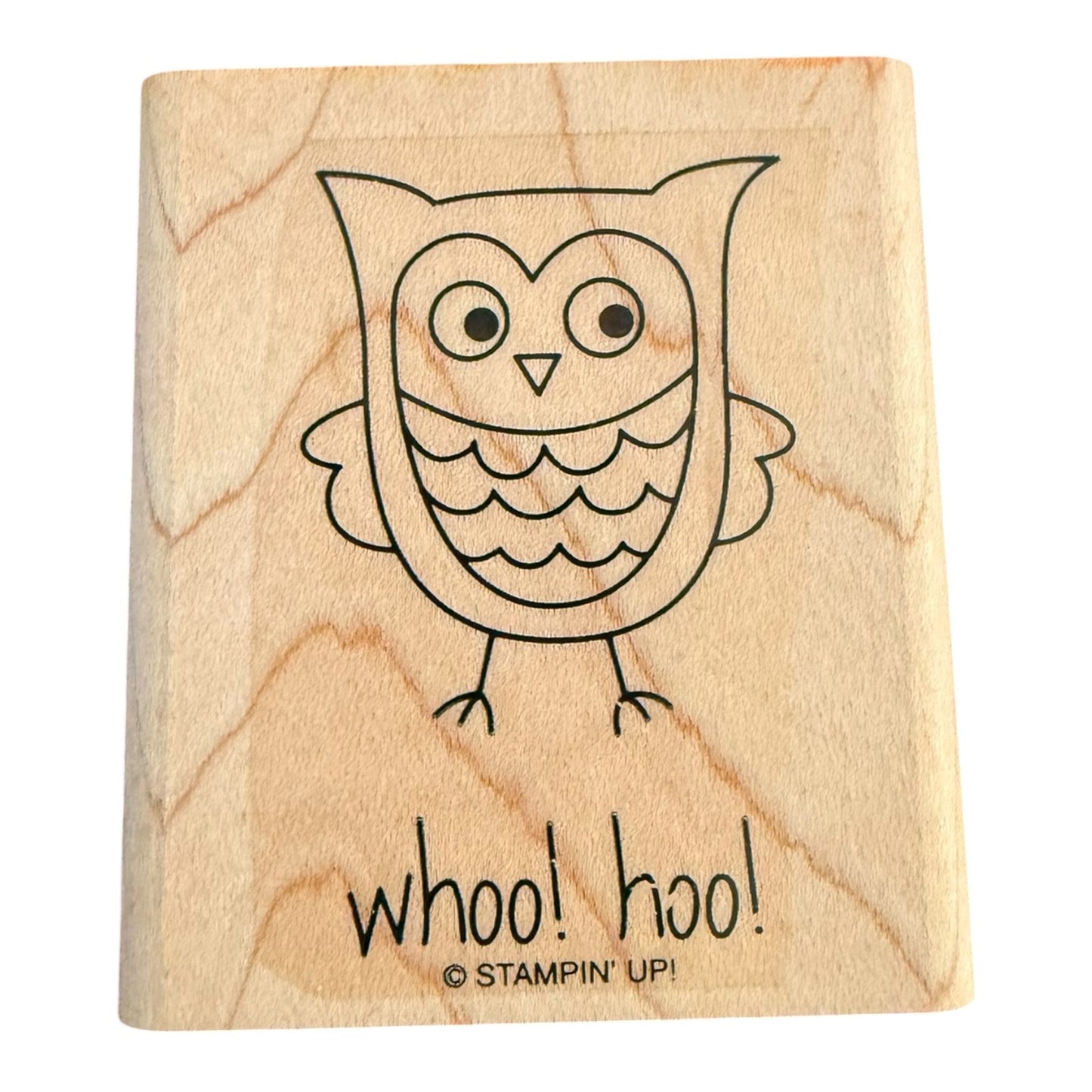 Stampin' Up! Whoo! Hoo! Owl Bird Wood Mounted Rubber Stamp Crafting