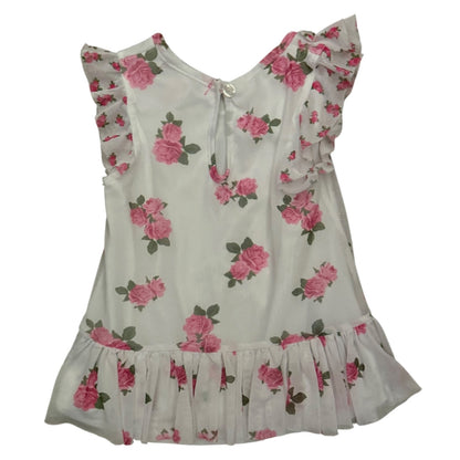 Betsey Johnson White Pink Rose Dress Size 24 Months