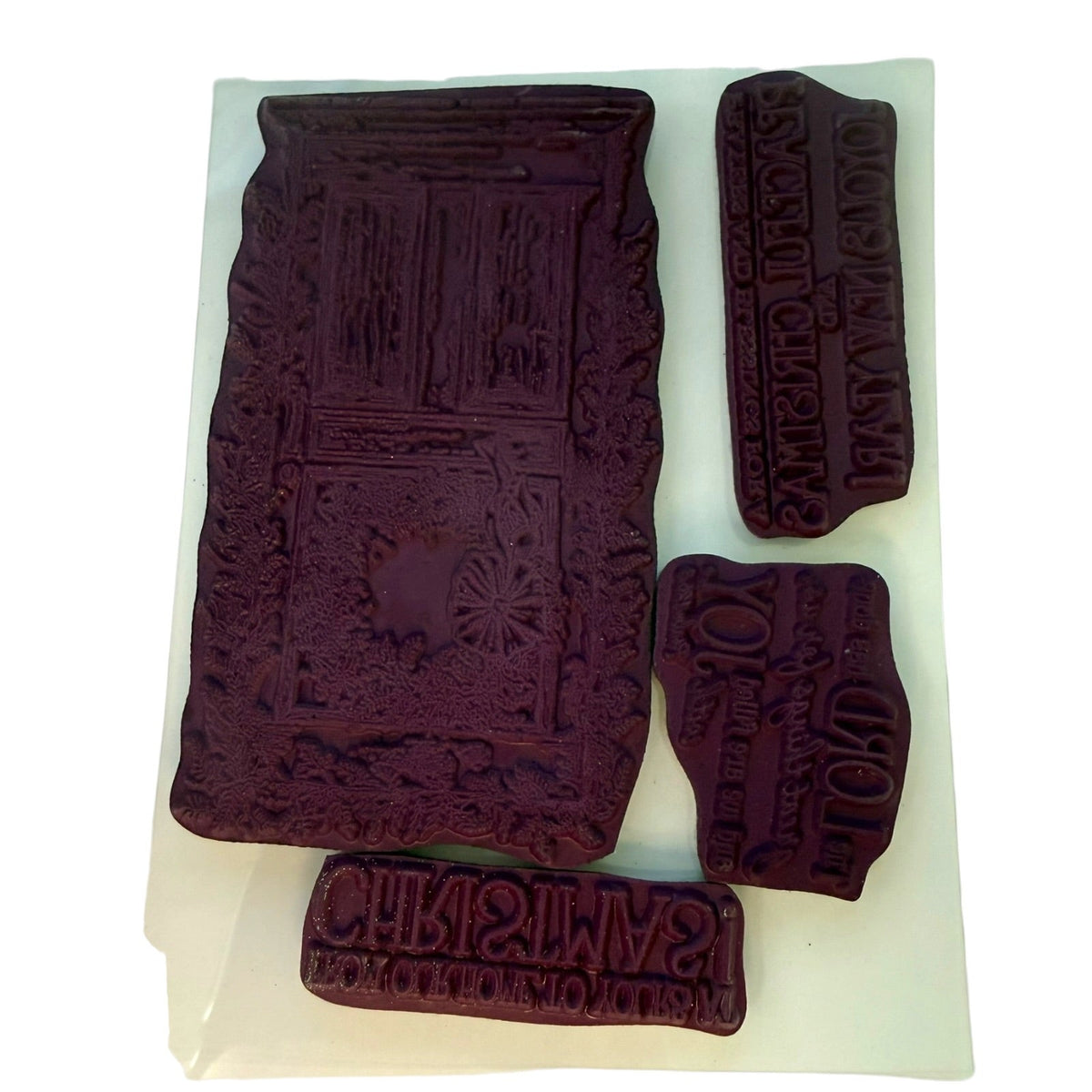 Our Daily Bread Designs D285 Christmas Door 4 Piece Slap Cling Rubber Stamps