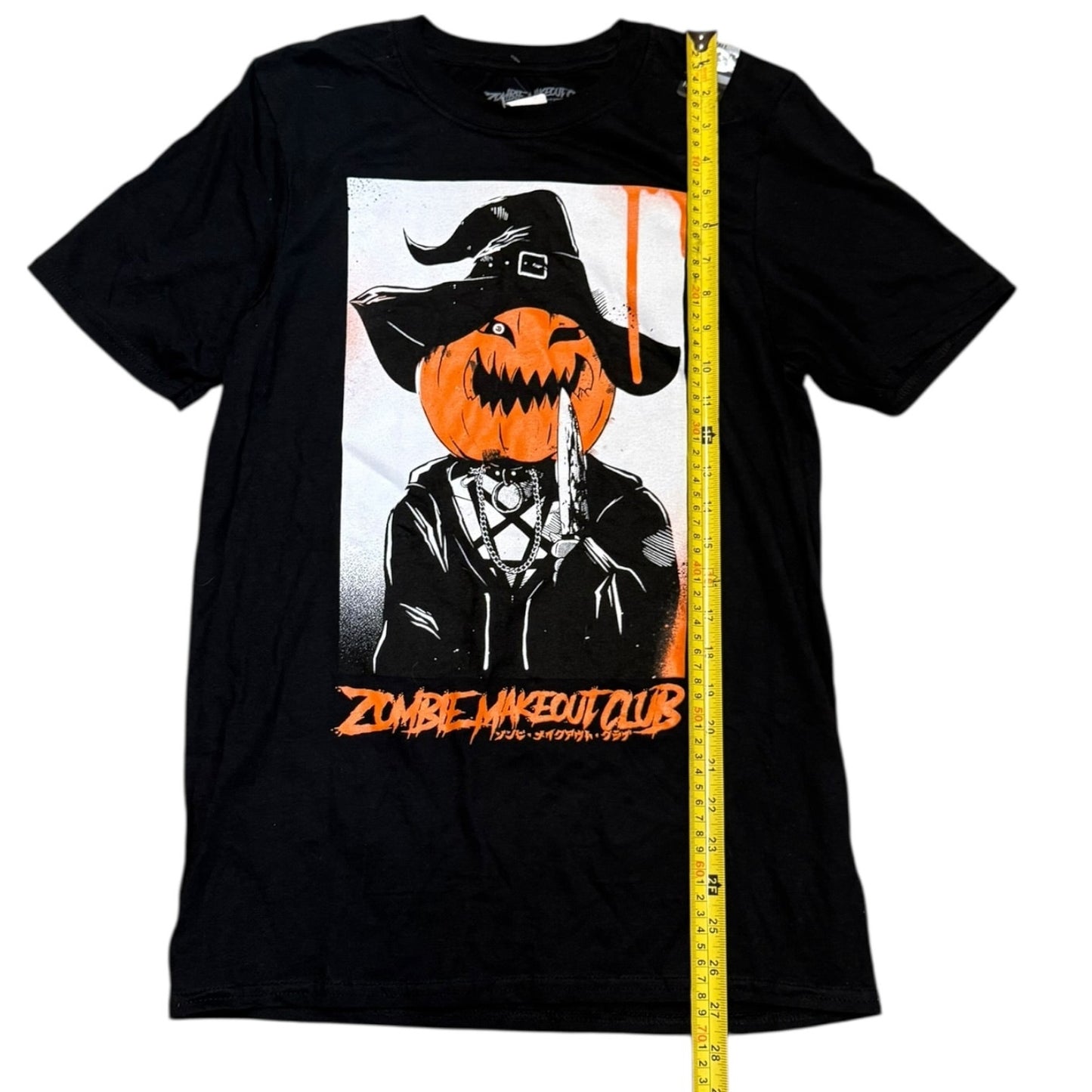 Hot Topic Halloween Zombie Makeout Club Jack O Lantern Black Cotton Shirt Small