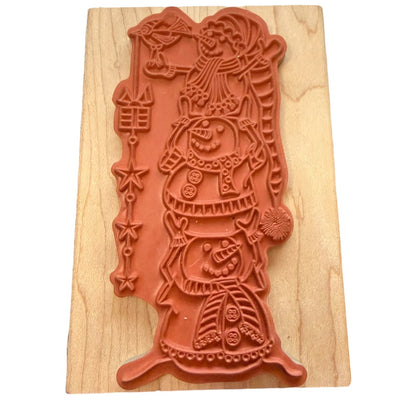 Hampton Art Outlines PS0754 3 Snowmen Snowman Tower Crafting Rubber Stamp