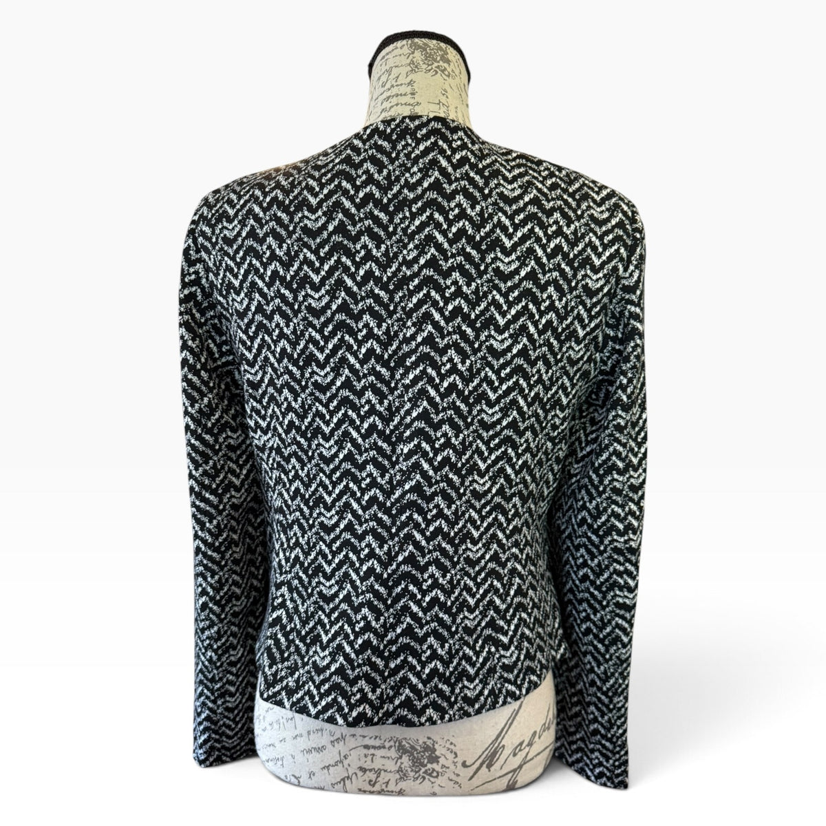 Mario Serrani Chevron Black White Blazer Jacket Size Medium