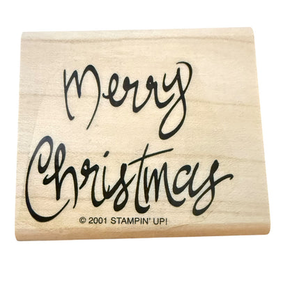 Stampin' Up! 2001 Merry Christmas Holiday Rubber Stamp