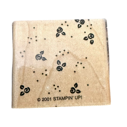 Stampin up! 2001 Beyond Basics Random Flower Rose Buds Rubber Stamp