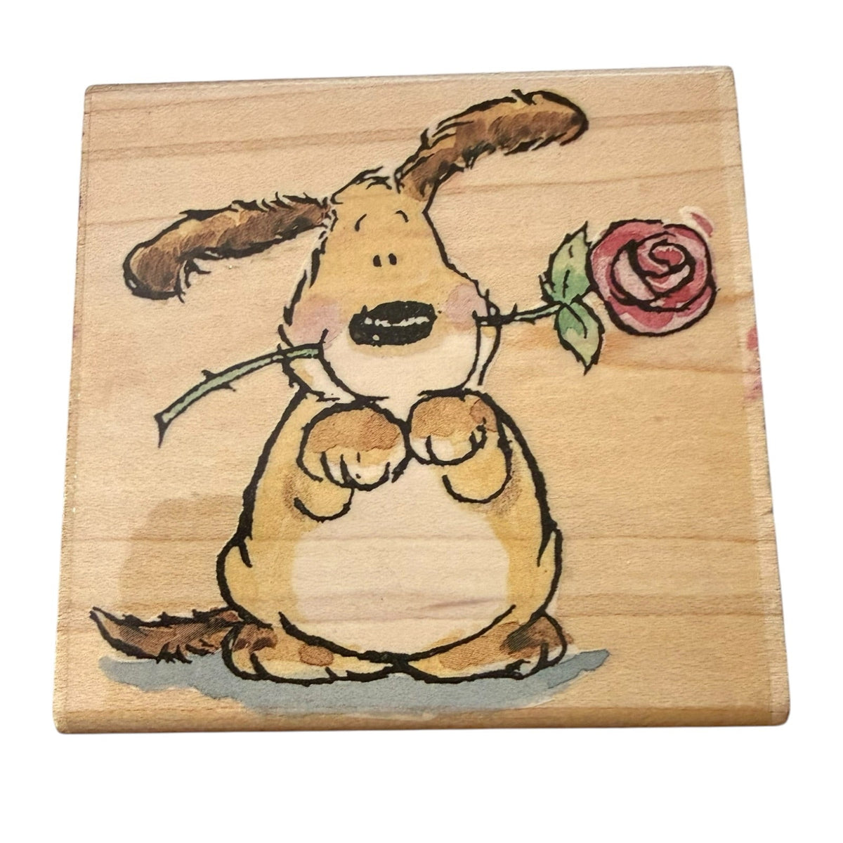 Penny Black I'm So Cute 1706H EUC Dog With Rose Margaret Sherry Rubber Stamp