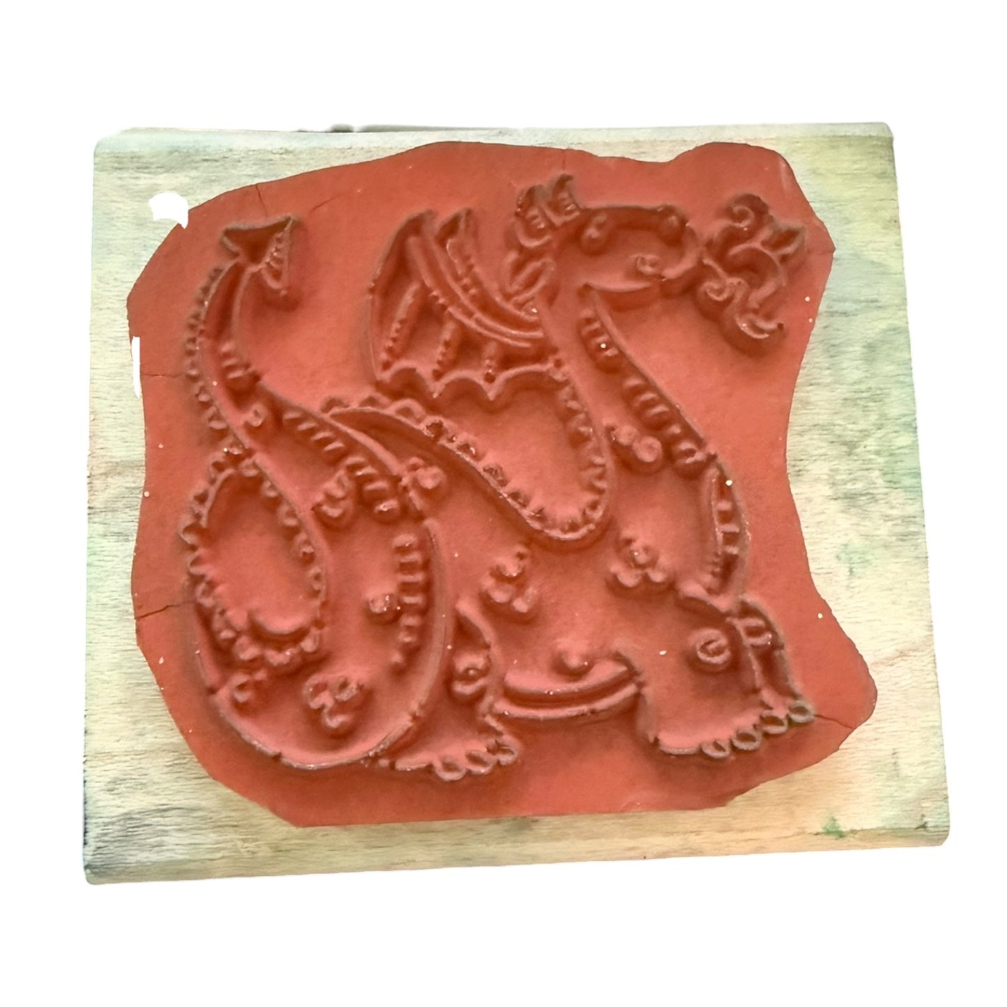 Stampin Up! Vintage 1996 Fire Breathing Dragon Rubber Stamp