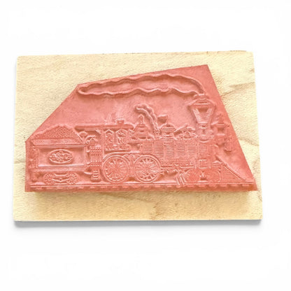 AMCAL Train Locomotive With Steam EUC Rubber Stamp