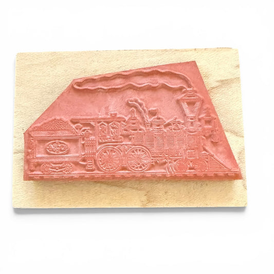 AMCAL Train Locomotive With Steam EUC Rubber Stamp